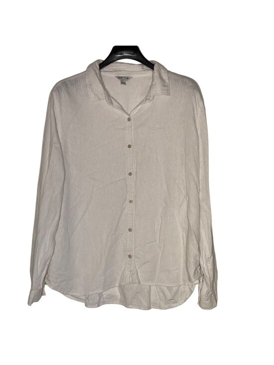 Orvis Tops - Orvis Linen Blend Button Up Shirt Sz XL Coastal Minimalist Quiet Luxury Capsule